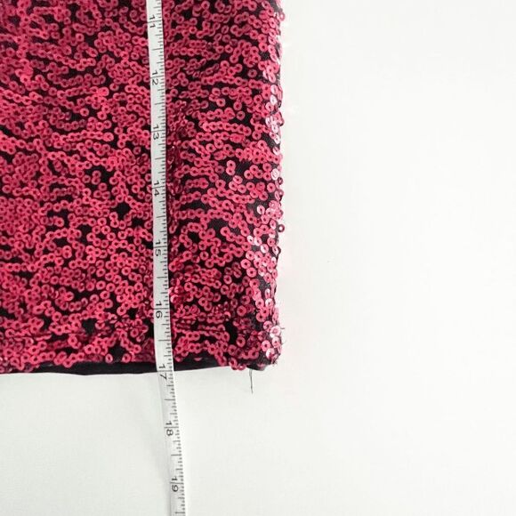 Divided X H&M Women's Red Sequin Pencil Mini Skirt Size S - Picture 7 of 7